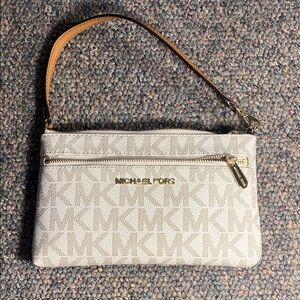 Michael Kors Beige Monogram Wristlet